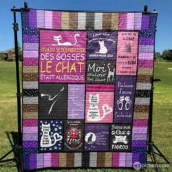 Mon Chat Couverture Quilt Blanket Ht10  Quilt and Home Decor