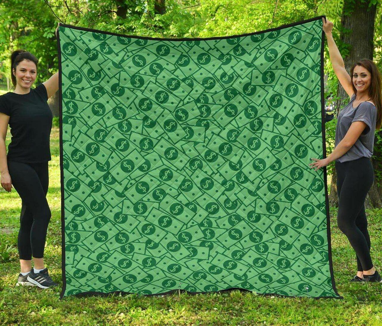 Money Dollar Cl12100450Mdq Quilt Blanket and Home Decor