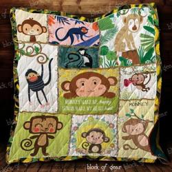 Monkey Make Me Happy Human Make My Head Hurt Cl2100335Mdq Quilt Blanket and Home Decor