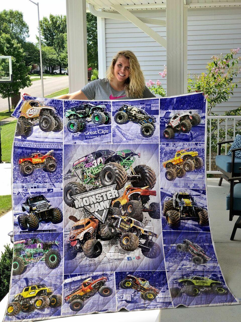 Monster Jam Quilt Blanket and Home Decor