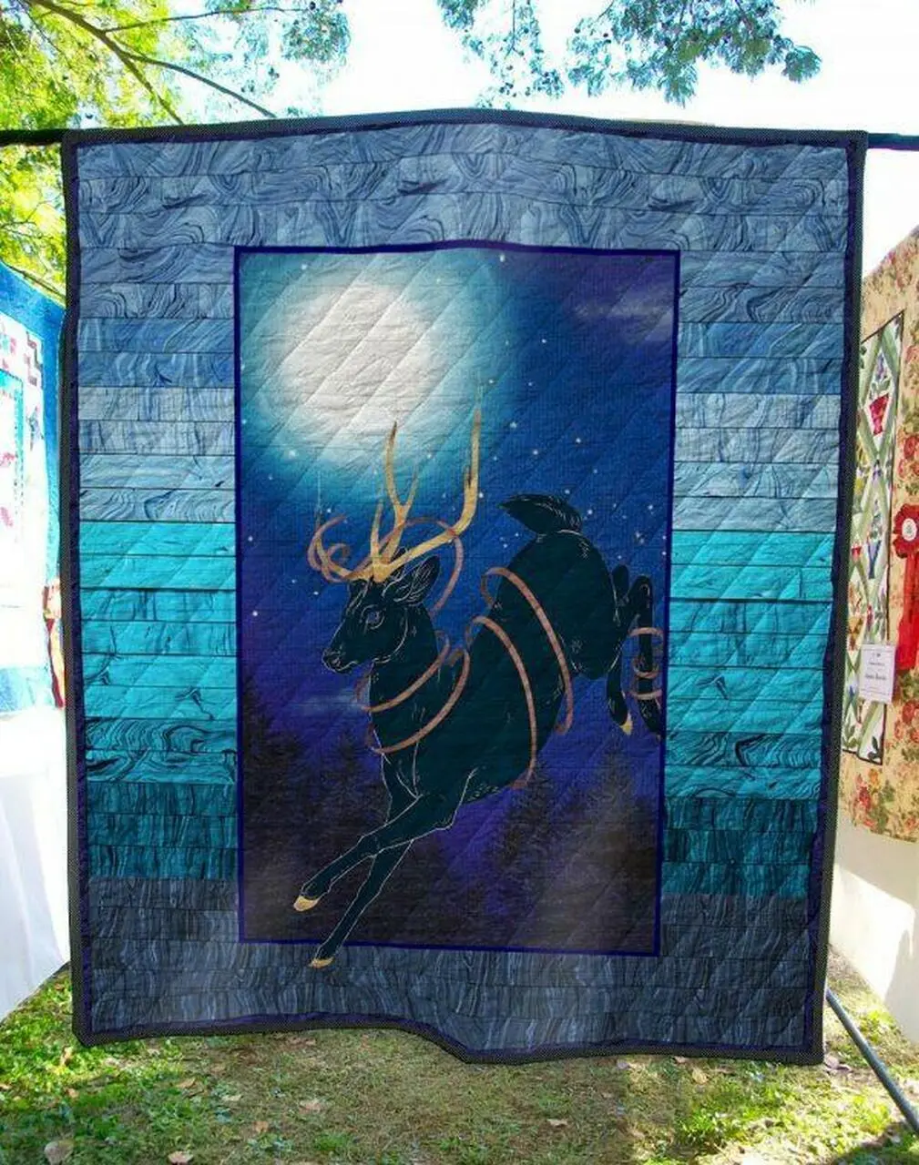 Moon Deer Quilt Blanket Quilt and Home Decor