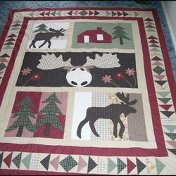 Moose Crossing Cla1810386Q Quilt Blanket and Home Decor