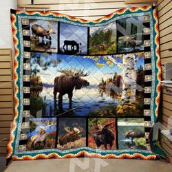 Moose Quilt Blanket Dhc0910353Vt and Home Decor