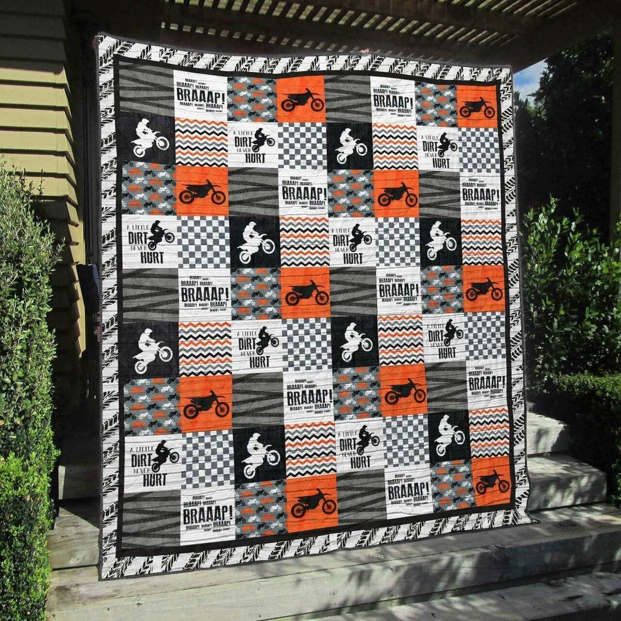 Motocross Tu290702C Tbg Quilt Blanket and Home Decor