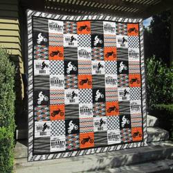 Motocross Tu290702C Tbg Quilt Blanket and Home Decor