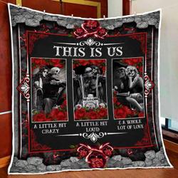 Motorcycle Skull Couple This Is Us Quilt Blanket and Home Decor