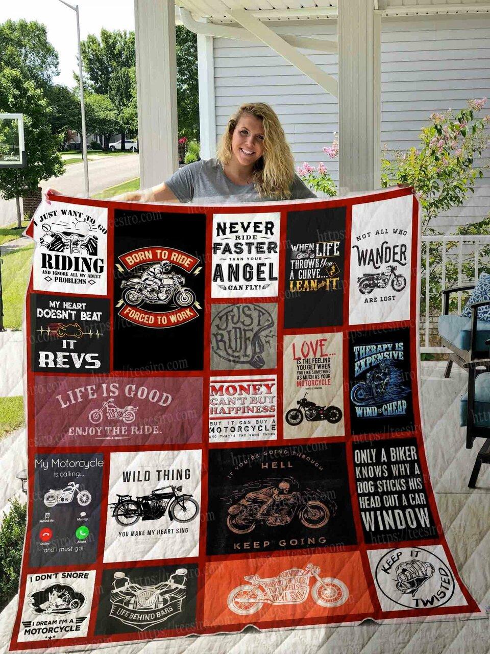 Motorcycles Wild Things Quilt Blanket Dhc04011403Dd and Home Decor