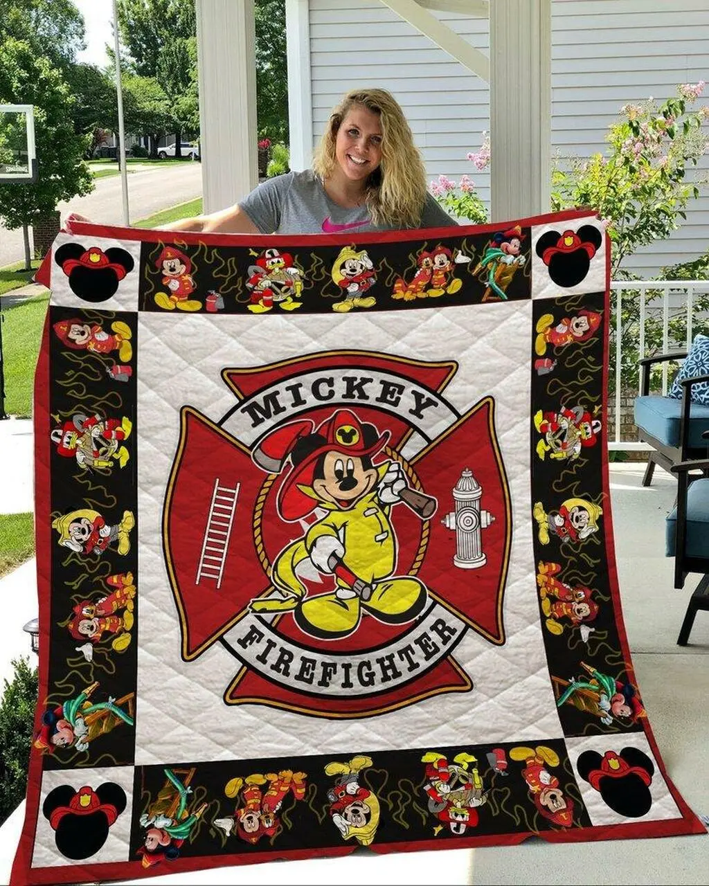 Mouse Firefighter Quilt Maria and Home Decor