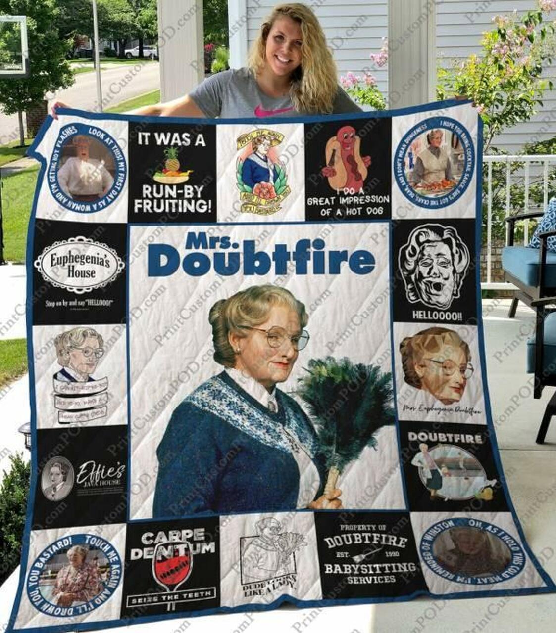 Mrs Doubtfire Quilt Blanket Limited Quilt Blanket and Home Decor