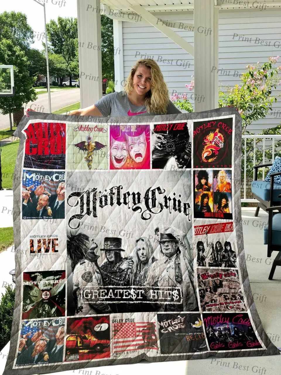 Mtley Cre Albums Cover Poster Quilt Blanket and Home Decor