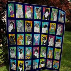 Multi Type Of Cats Quilt Blanket  Quilt and Home Decor