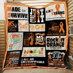 Multiple Sclerosis Awareness Quilt Blanket Th522  Quilt and Home Decor