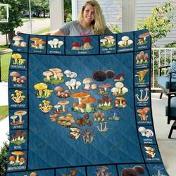 Mushroom Mushroom Kinds Collection Premium Quilt Blanket Size Throw Twin Queen King Super King and Home Decor