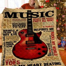 Music Makes My Liguitar Jfj Quilt Ksi and Home Decor
