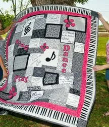 Music Piano Clm1410064 Quilt Blanket and Home Decor
