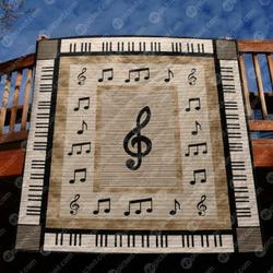 Musical Note Quilt Blanket Vq06  Quilt and Home Decor