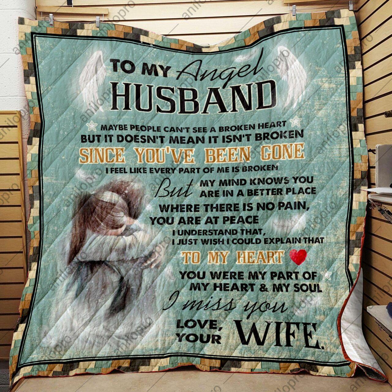 My Angel Husband You Are In A Better Place Quilt Blanket Dhc040120182Td and Home Decor