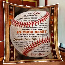 My Baseball Son, Mom Quilt Blanket and Home Decor