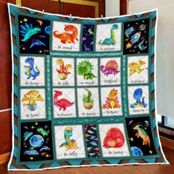 My Cuteness Dinosaur Quilt Blanket and Home Decor