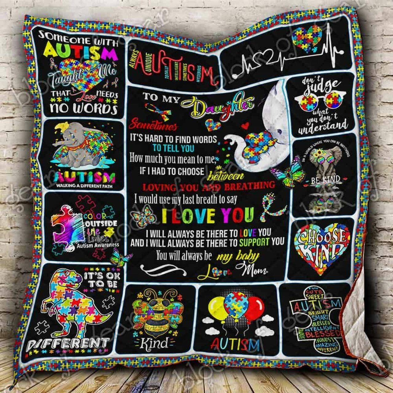 My Daughter Autism Ah Quilt Derqli and Home Decor