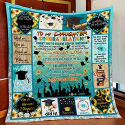 My Daughter, Happy Graduation Quilt Blanket and Home Decor