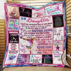 My Daughter I Love You Gymnastics Ah Quilt Derqfi and Home Decor