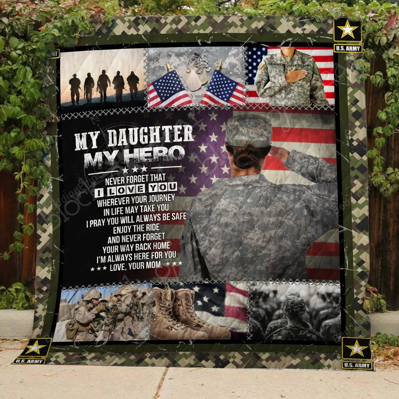 My Daughter My Hero Quilt Blanket and Home Decor
