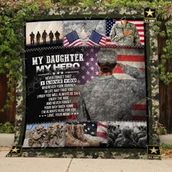 My Daughter  My Hero Quilt Blanket and Home Decor