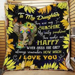 My Daughter My Sunshine Hippie Cl18100471Mdq Quilt Blanket and Home Decor