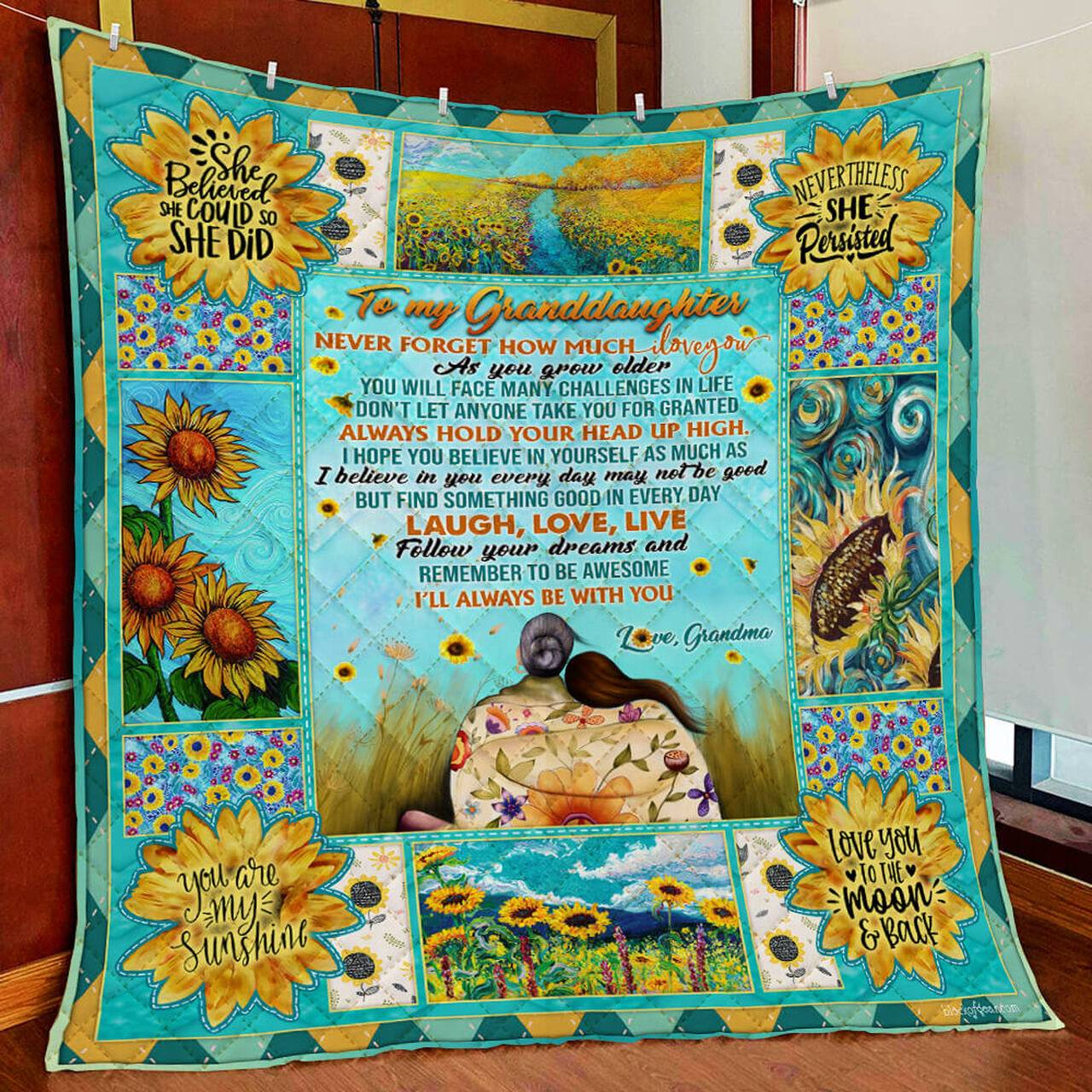 My Granddaughter, I Love You, Grandma Quilt Blanket and Home Decor