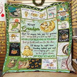 My Grandson I Love You A Sloth Grandma Cl22100374Mdq Quilt Blanket and Home Decor