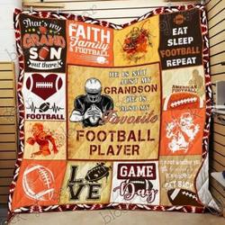 My Grandson My Favorite Football Player Cl18100490Mdq Quilt Blanket and Home Decor