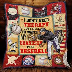 My Grandson Play Baseball Blanket KC1307 Quilt and Home Decor