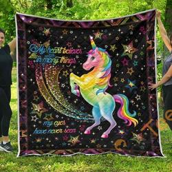 My Heart Believes In Unicorn Premium Blanket TH0509 Quilt and Home Decor