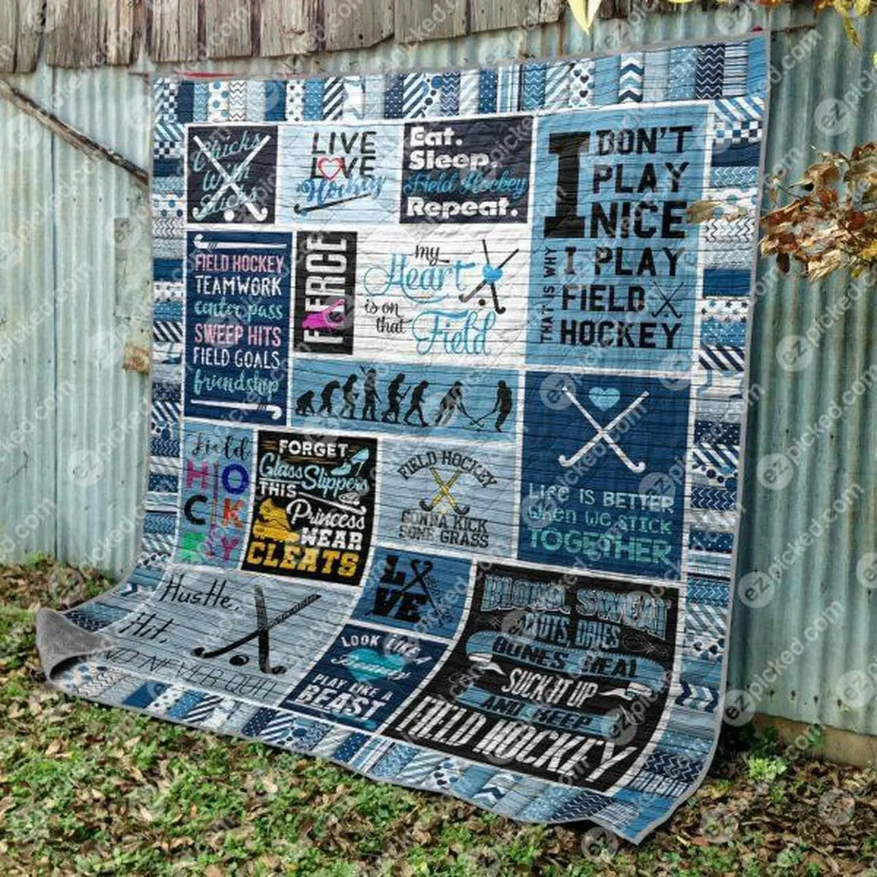 My Heart Is On That Field Quilt Blanket No96 Quilt and Home Decor