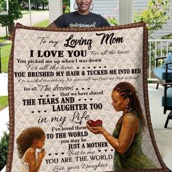 My Loving Mom Gift For Mother Quilt and Home Decor