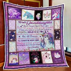 My Magical Unicorn Granddaughter, Love Grandma Quilt Blanket and Home Decor