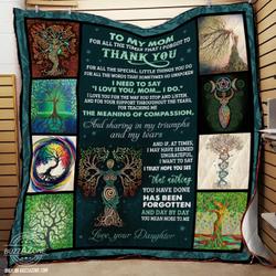 My Mom You Mean More To Me Tree Of Life Quilt Ko and Home Decor