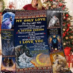 My Only Love Never Forget That I Love You Wolf Quilt Ko and Home Decor