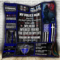 My Policeman My Husband Cl22100382Mdq Quilt Blanket and Home Decor