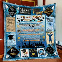 My Son 2020, Happy Graduation Quilt Blanket and Home Decor