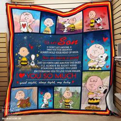 My Son Always Hold Your Head Up High Snoopy Quilt Ko and Home Decor
