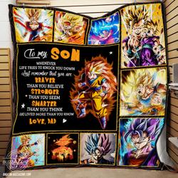 My Son Just Remember That You Are Braver Than You Believe Dragon Ball Quilt Ko and Home Decor