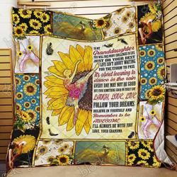 My Sunflower Ballet Granddaughter Love Grandma Cl18100501Mdq Quilt Blanket and Home Decor