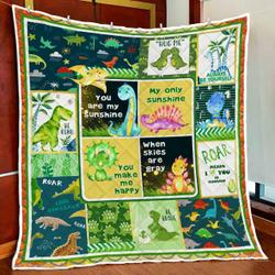 My Sunshine Dinosaur Quilt Blanket and Home Decor
