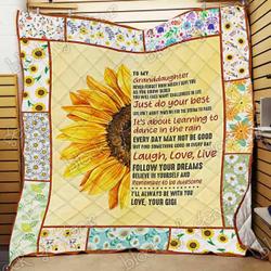 My Sunshine Granddaughter Love Gigi Cl18100503Mdq Quilt Blanket and Home Decor