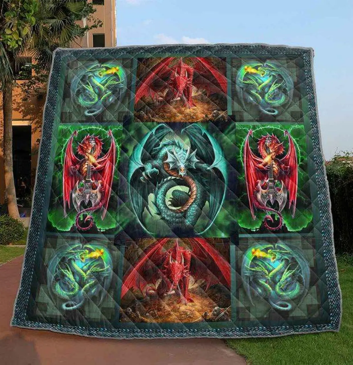 Mystical Dragons Quilt Blanket Ylh5 Quilt and Home Decor
