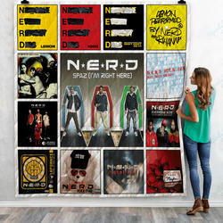 N E R D Singles Quilt Blanket Ver 13 and Home Decor