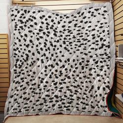 Nadia  Black And White, Animal Print, Dalmatian Spot, Spots, Dots, Bw Throw Quilt Blanket and Home Decor