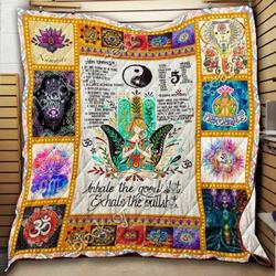 Namaste Yoga Cl18100514Mdq Quilt Blanket and Home Decor